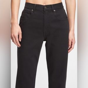 GAP High Rise Washed Black Barrel Jean